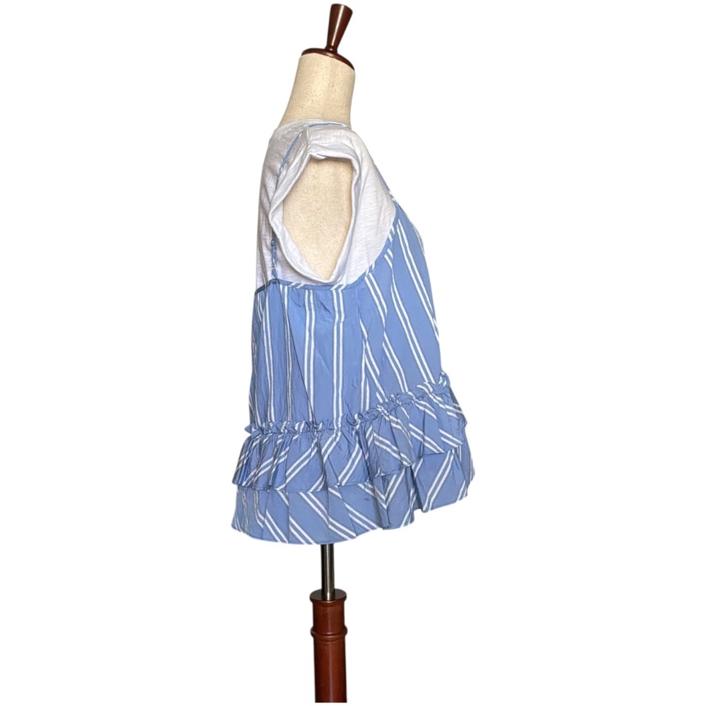 New Cinq a Sept Top Samantha Two Piece Blue Stripe Set Size Medium - Picture 5 of 12